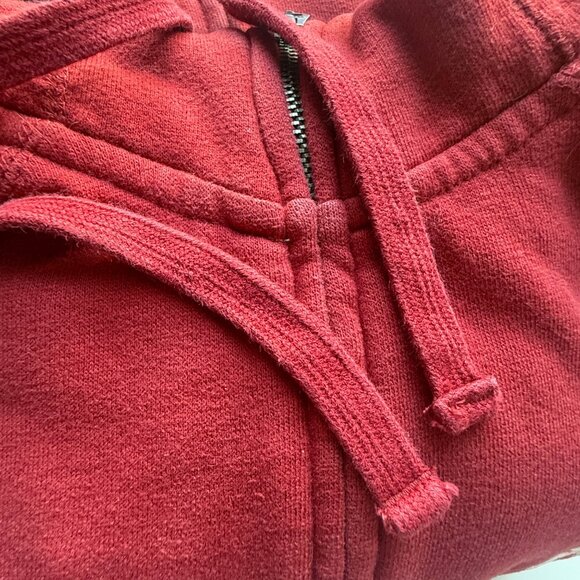 Roots Hoodie Womens L Red Cotton Zip Logo Classic Casual - Picture 13 of 14